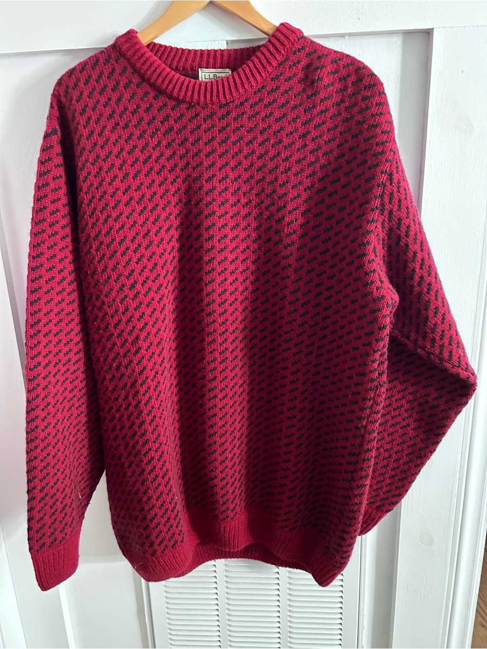 Vintage L.L.Bean Men’s Wool-Blend Patterned Crewneck Sweater XL Tall